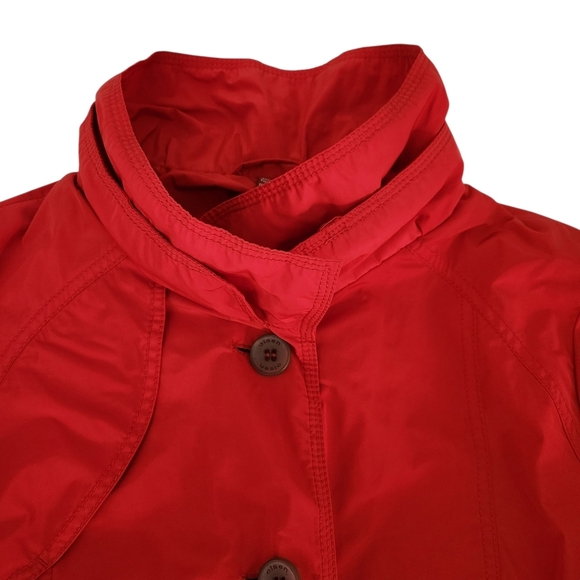 OLSEN Europe outdoor red trench coat belted lightweight jacket size m/l - Picture 6 of 16